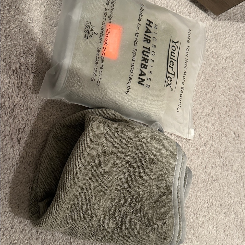 Microfiber Hair Turban - Gray - 2 pack